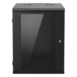 Gabinete de Pared 16U / 635 mm (25 in) Profundidad / Cristal Templado / Acero Reforzado / 100 kg Capacidad / Interior