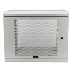 Gabinete de Pared / 9U / Profundidad 455 mm / Puerta Perforada / Carga 80 kg / Acero Reforzado / Color Blanco