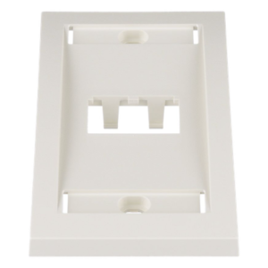 Placa de Pared Vertical / 2 Puertos Mini-Com / Espacios para Etiquetas / 2.75 x 4.5 pulgadas / Blanco Mate