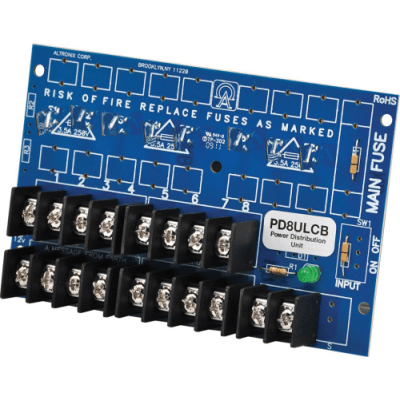 Módulo de Distribución de Energía / 8 Salidas Clase 2 / Protección PTC 2A Auto-rearmable / Entrada Dual AC/DC / Certificado UL