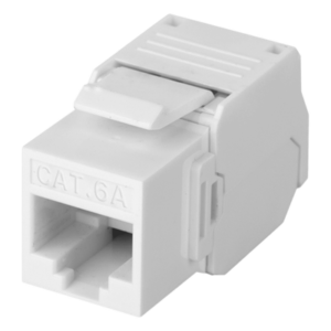 Módulo Jack Keystone / Cat6A / Toolless / U/UTP / 180° / 10 Gbps / Color Blanco