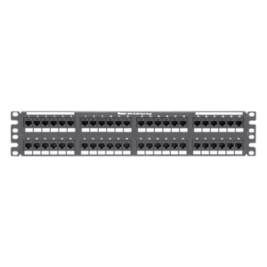 Panel de Parcheo de Impacto / Categoría 6 / 48 Puertos / 2UR / Plano / 19 Pulgadas