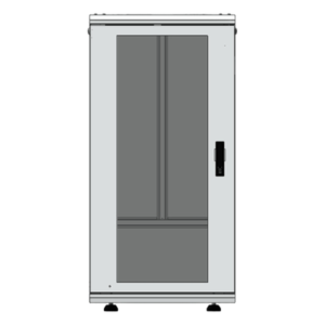 Gabinete Rack de Piso / 24U / 19 Pulgadas / Vidrio con Cerradura / Carga 750 kg / 600x605x1190 mm (23.6x23.8x46.9 in) / Acero Calibres 16-18-20
