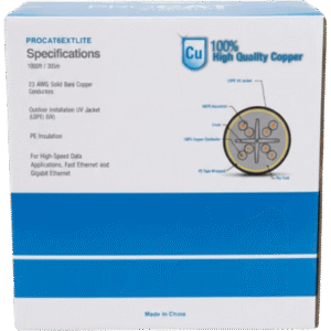 Cable UTP Cat6+ / 305 m (1000 ft) / Calibre 23 AWG / Intemperie / Sin Blindar / Gigabit Ethernet
