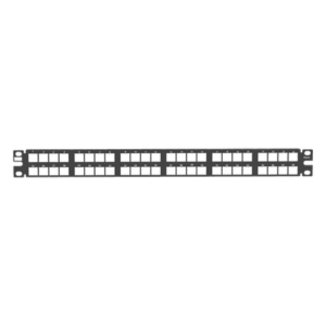 Panel de Parcheo Modular / 48 Puertos / 1 UR / Alta Densidad / Keystone / Acero CRS / RoHS