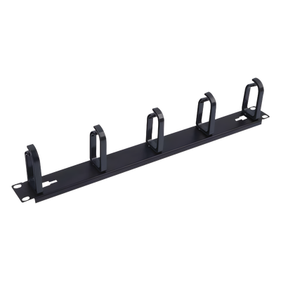 Organizador de Cables / 5 Anillos Removibles / 1U / 19" / Montaje Vertical u Horizontal / Acero con Ganchos ABS / Espaciado 4"