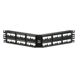 Panel de Parcheo Modular / Angulado / 48 Puertos / 2UR / Sin Blindaje / Con Etiqueta y Cubierta