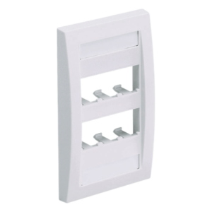 Placa de Pared Vertical / 6 Puertos Mini-Com / Etiquetas Integradas / 2.75 x 4.5 pulg. / Blanco Mate