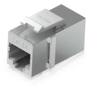 Acoplador Keystone / Cat6A Pasante / 10 Gbps / PoE / Snap-In / Paquete 12 Piezas