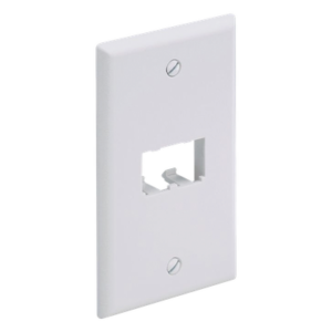 Placa de Pared Vertical / 2 Puertos Mini-Com / 69.8 x 114.3 mm / 2.75 x 4.5 pulgadas / ABS / Blanco