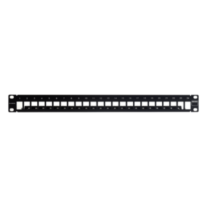 Patch Panel Blindado Modular de 24 Puertos / Plano / 1UR / 19" / Acero de Alta Resistencia / 44.5mm (1.75")