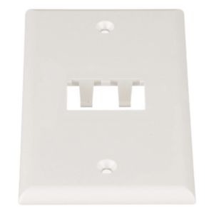 Placa de Pared Vertical / 2 Puertos Mini-Com / 69.8 x 114.3 mm / 2.75 x 4.5 pulg. / Blanco Mate / ABS