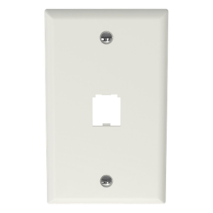 Placa de Pared Vertical / 1 Puerto Mini-Com / Diseño Plano / 2.75 x 4.5 pulg. / Blanco Mate