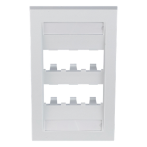 Placa de Pared Vertical Ejecutiva / 6 Puertos Mini-Com / Perfil Elevado / 69.8 x 114.3 mm (2.75 x 4.5 pulg.) / Blanco