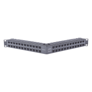 Patch Panel / 48 Puertos / Blindado / Modular / Angulado / 1UR / Alta Densidad