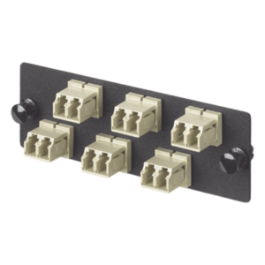 Placa Acopladora de Fibra Óptica / 6 Conectores LC Duplex / 12 Fibras / Multimodo OM1 / Mangas Cerámicas Zirconia