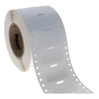 Etiqueta de Cinta Continua / 9.7 mm (0.38 in) / Poliolefina Blanca / Transferencia Térmica / 30.5 m (100 ft) / UL969 / -40°C a 82°C