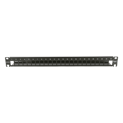 Patch Panel / 24 Puertos Vacíos / 1U Rack 19" / Compatible Z-MAX y UltraMAX / Cat 5e/6/6A UTP / Administrador de Cable Trasero
