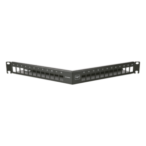 Patch Panel / 24 Puertos Vacíos / 1U Rack 19" / Angulado / Z-MAX y UltraMAX / Cat 5e 6 y 6A UTP / Administrador Trasero