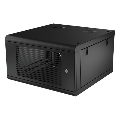 Gabinete de Pared / 6U Rack 19 in / 635mm Profundidad (2.08 ft) / Acero Calibre 18 / Carga 100 kg / Puerta Perforada