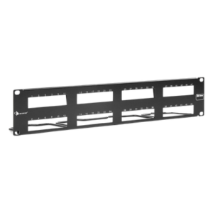 Patch Panel / 48 Puertos UTP / Vertical 2U (3.5') / Aluminio Cepillado / Negro / 19" Rack