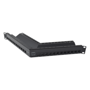 Patch Panel / 24 Puertos / Blindado Cat 6A / Angulado / 1UR
