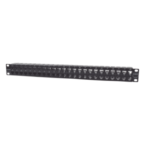 Patch Panel UTP / 48 Puertos Cat 6 / Plano 1UR / 19" Rack / Acero Negro / 4.3 x 19 x 1.7 in