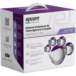 Kit de Videovigilancia TurboHD / 1080p Lite / DVR 4 Canales / 4 Cámaras Bala / Dual Light / Audio Integrado / IP66 / H.265+