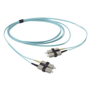 Jumper de Fibra Óptica / Multimodo 50/125 OM3 / SC-SC Duplex / OFNR / Aqua / 3 Metros (9.84 Pies)
