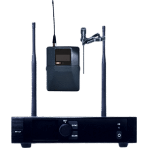 Sistema de Micrófono Inalámbrico | Receptor Un Canal U-Band 540-690 MHz | Micrófono de Solapa Digital | Modulación PI/4-DQPSK | Pantalla TFT-LCD 2.2" | Encripción de Audio | Autonomía >10 Horas
