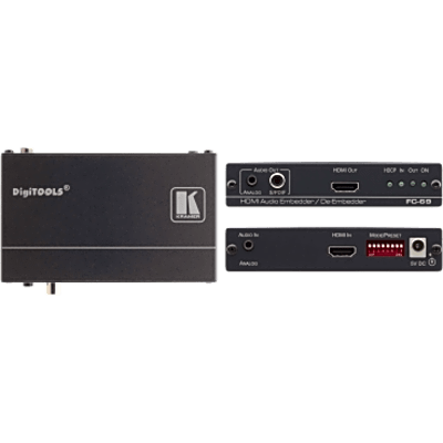 Embebedor | Desembebedor de Audio HDMI 4K@60Hz (4:2:0) | 8.91Gbps | ARC | S/PDIF | Kramer Equalization & re-Klocking | DIP-Switch