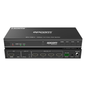 Controlador de Videowall / 1x4 HDMI / 4K@60Hz / 18 Gbps / 8 Modos de Visualización / Audio Óptico y Analógico / USB-C / RS-232 e IR