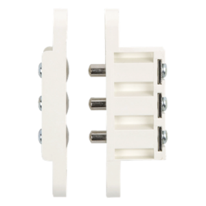 Contacto de transferencia / 3 pines / 1.5 A / 13 x 71 mm / Latón niquelado / Acabado blanco / 1/2' x 2-3/4'