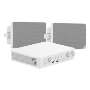 Kit de Audio / 70V-100V / 2 Altavoces de Pared / Bluetooth / 2 Zonas / 80W / Control Web