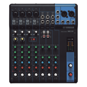 Mesa de Mezclas Analógica / 10 Canales / 4 Entradas de Micrófono / 3 Entradas de Línea Estéreo / Phantom Power / Bus Estéreo con 1 Envío Auxiliar