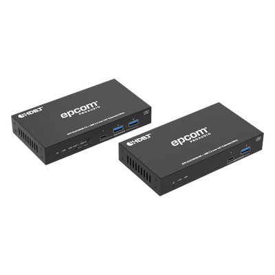 Extensor USB 3.2 Gen 1 / 100 m (328 ft) / CAT6a / 5 Gbps / 4x USB-A + 1x USB-C / PoC 24V Bidireccional / RS-232 / GPIO / API