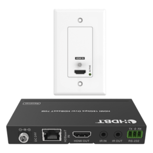 Extensor HDBaseT de Placa de Pared / 4K2K@60Hz / 40 m (131.2 ft) / 1080p a 70 m (229.7 ft) / PoC / IR Bidireccional / RS-232 / HDMI 2.0b 18 Gbps