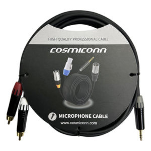 Cable Audio 3.5mm a 2 RCA / Conectores Chapados en Oro / Blindaje Antiinterferencias / 10m (32.8 ft) / Diferenciador de Canales