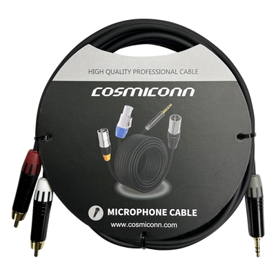 Cable Audio 3.5mm a 2 RCA / Conectores Chapados en Oro / Blindaje Antiinterferencias / 10m (32.8 ft) / Diferenciador de Canales