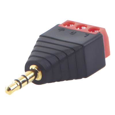 Conector de audio / 3.5mm macho estéreo / Terminal de tornillo 3 pines / 28-16 AWG / Compacto