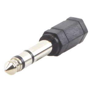 Adaptador de audio / 3.5mm hembra a 6.35mm macho / Estéreo / 0.25 pies