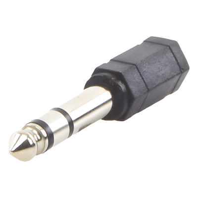 Adaptador de audio / 3.5mm hembra a 6.35mm macho / Estéreo / 0.25 pies