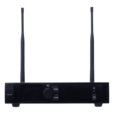Receptor Inalámbrico / U-Band 540-690 MHz / Modulación PI/4-DQPSK / Pantalla TFT-LCD 2.2" / Salida Balanceada XLR y BNC / Encripción de Audio / Escaneo de Frecuencia