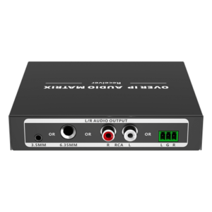 Receptor de Audio sobre IP / PCM 2.0 / Transmisión 120 m (393.7 ft) / Matriz 256x256 / Múltiples Interfaces Analógicas / Protección ESD / Bajo Consumo ≤2 W