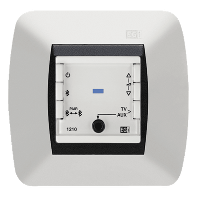 Amplificador Bluetooth / Entrada AUX/TV / Potencia 2+2W RMS / Alimentación Universal 110-230VCA / Dimensiones 45x45x52 mm