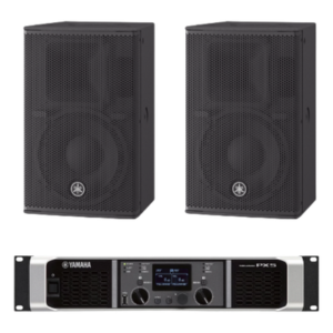 Kit de Refuerzo Sonoro / 2 Bocinas Pasivas 2 Vías 10" / Amplificador Clase D 800W a 4Ω / Respuesta 55Hz-20kHz / 32.8ft-65.6ft Cobertura