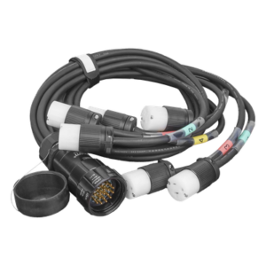 Cable de Distribución de Potencia / Socapex a 6 Tomas Edison / 20A 125V / 3 Conductores 14 AWG / Hule Flexible