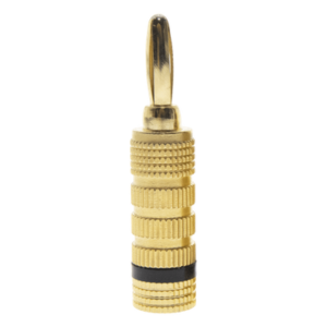 Conector Banana / Tipo Tornillo / Chapado en Oro / 12 AWG / Base Ancha Anticorto / 1 Pieza