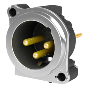 Conector XLR Macho / 3 Polos / Montaje Vertical PCB / Carcasa Metálica / Pines Chapados en Oro / Diseño Ultra Compacto