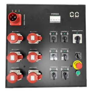 Controlador de Polipastos Eléctricos / 6 Canales / Trifásico 110V AC 60Hz / Control Directo / Chasis Metálico Touring-Grade